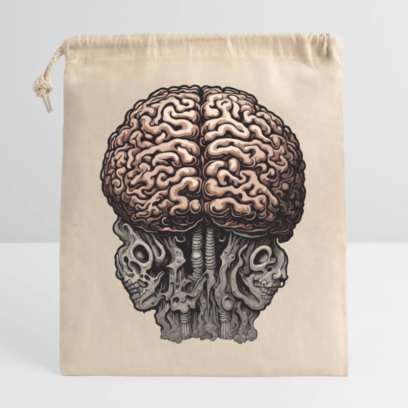 Brain / Knowledge / Intelligence / Clever / Thinking Closable cotton gift bag (25x30cm)