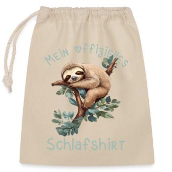 Mon Maillot de Nuit Paresseux Officiel - Sac cadeau en coton avec cordon (25 x 30 cm) - nature - Devant
