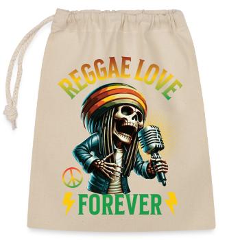 Reggae Love Forever Music - Verschließbarer Geschenkbeutel aus Baumwolle (25x30cm) - Natur - Vorne