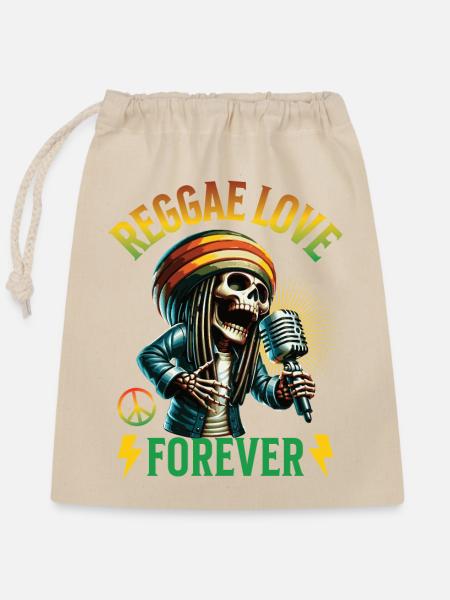 Reggae Love Forever Music - Verschließbarer Geschenkbeutel aus Baumwolle (25x30cm) - Natur