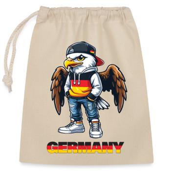 Cool Germany Germany Eagle Fan Shirt Football - Closable cotton gift bag (25x30cm) - nature - Front