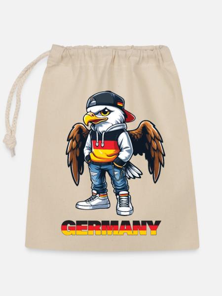 Cooles Deutschland Germany Adler Fan Shirt Fußball - Verschließbarer Geschenkbeutel aus Baumwolle (25x30cm) - Natur