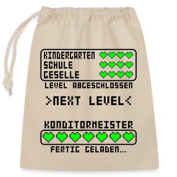 Konditormeister Konditor Meister bestanden - Verschließbarer Geschenkbeutel aus Baumwolle (25x30cm) - Natur - Vorne