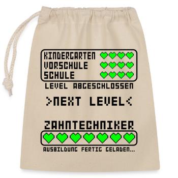 Zahntechniker Ausbildung Prüfung bestanden - Verschließbarer Geschenkbeutel aus Baumwolle (25x30cm) - Natur - Vorne