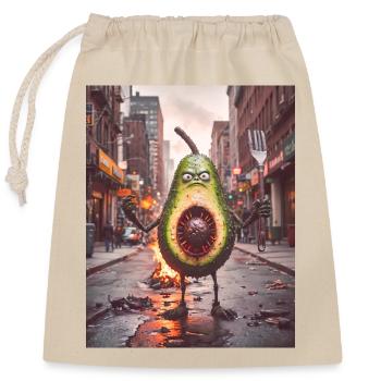 vegetables downfall Apocalypse Monster avocado - Closable cotton gift bag (25x30cm) - nature - Front