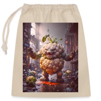 vegetables downfall Apocalypse Monster cauliflower - Closable cotton gift bag (25x30cm) - nature - Front