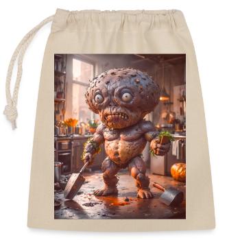 vegetables downfall Apocalypse Monster potato - Closable cotton gift bag (25x30cm) - nature - Front