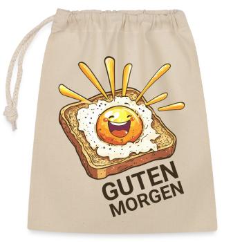 Guten Morgen T-Shirt - Verschließbarer Geschenkbeutel aus Baumwolle (25x30cm) - Natur - Vorne