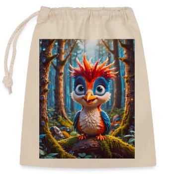 oiseaux super mignons autour du monde – Pic - Sac cadeau en coton avec cordon (25 x 30 cm) - nature - Devant