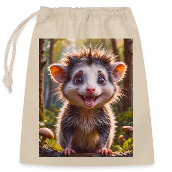super süßes australisches Tier Down Under - Opossum - Verschließbarer Geschenkbeutel aus Baumwolle (25x30cm) - Natur - Vorne