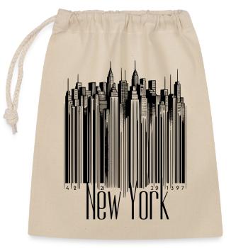 New York Code Scan Skyline NYC Voyage touristique USA l - Sac cadeau en coton avec cordon (25 x 30 cm) - nature - Devant