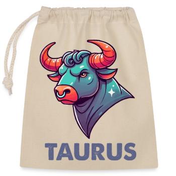 Taurus Cartoon - Closable cotton gift bag (25x30cm) - nature - Front