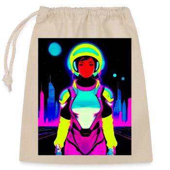 Cosmic Explorer - Verschließbarer Geschenkbeutel aus Baumwolle (25x30cm) - Natur - Vorne