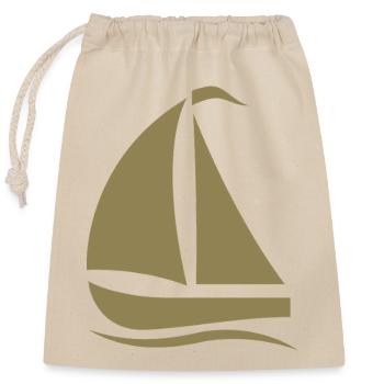 Silhouette de voilier minimaliste Mer du Nord - Sac cadeau en coton avec cordon (25 x 30 cm) - nature - Devant