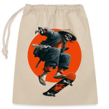Ronin Zombie Skater - Closable cotton gift bag (25x30cm) - nature - Front