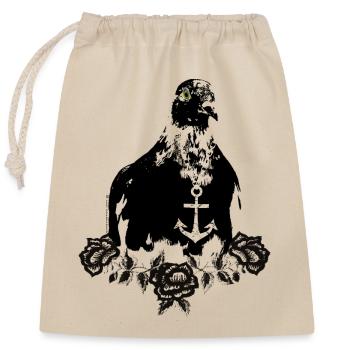 Love Hope Charity retro dove anchor vintage roses - Closable cotton gift bag (25x30cm) - nature - Front