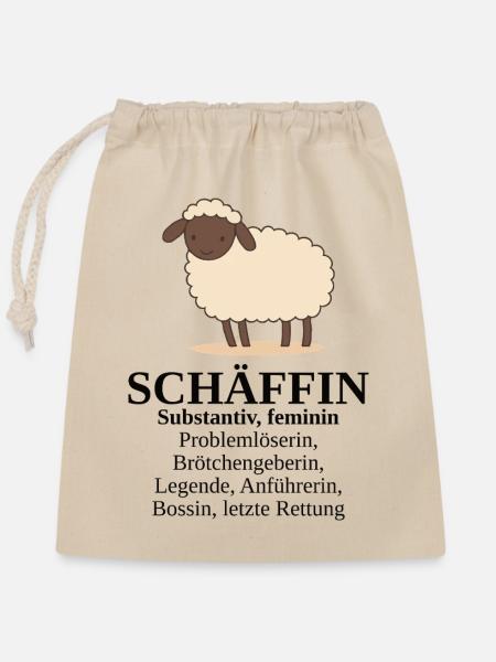 Schäffin Vorgesetzte Chef Schaf - Verschließbarer Geschenkbeutel aus Baumwolle (25x30cm) - Natur