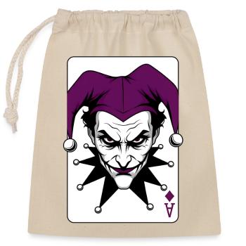 Harlekin Joker Clown Illustration - Verschließbarer Geschenkbeutel aus Baumwolle (25x30cm) - Natur - Vorne
