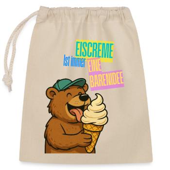 Bär Eiscreme Comic - Closable cotton gift bag (25x30cm) - nature - Front