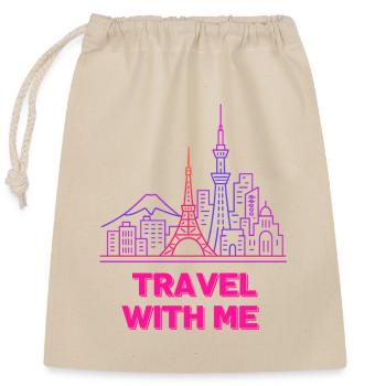 Neon City Break Travel With Me Holiday Silhouette - Closable cotton gift bag (25x30cm) - nature - Front