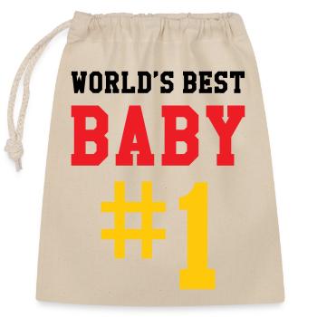 Best Baby - Birth - Child - Closable cotton gift bag (25x30cm) - nature - Front