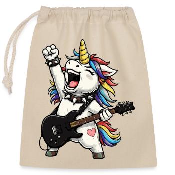 Rock Arc-en-ciel Licorne - Sac cadeau en coton avec cordon (25 x 30 cm) - nature - Devant