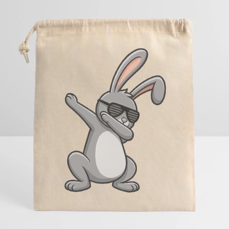 Easter Bunny Dab Easter Dabbing Bunny Closable cotton gift bag (25x30cm)