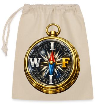 Compass mit WLAN - Verschließbarer Geschenkbeutel aus Baumwolle (25x30cm) - Natur - Vorne