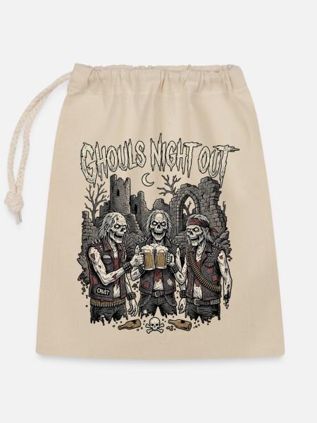 Halloween Rocker Zombie - Verschließbarer Geschenkbeutel aus Baumwolle (25x30cm) - Natur