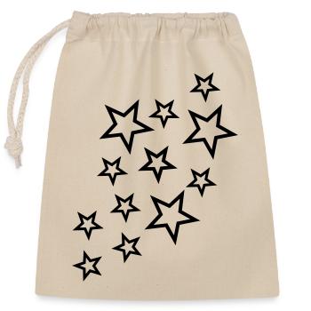 sterne und sternchen - Sac cadeau en coton avec cordon (25 x 30 cm) - nature - Devant