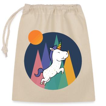 Conception de licorne - Sac cadeau en coton avec cordon (25 x 30 cm) - nature - Devant