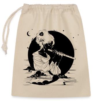 Flûte Girl - Sac cadeau en coton avec cordon (25 x 30 cm) - nature - Devant