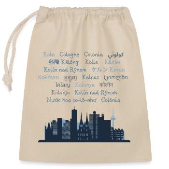 Köln international - Verschließbarer Geschenkbeutel aus Baumwolle (25x30cm) - Natur - Vorne