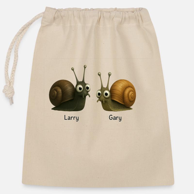 Larry and Gery - Verschließbarer Geschenkbeutel aus Baumwolle (25x30cm) - Natur