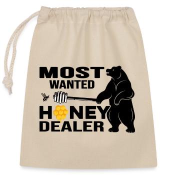 Hobbyimker Imker Honigverkäufer "honey-dealer" Bär - Verschließbarer Geschenkbeutel aus Baumwolle (25x30cm) - Natur - Vorne