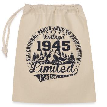 Né en 1945 Toutes les pièces originales Cadeau rétro - Sac cadeau en coton avec cordon (25 x 30 cm) - nature - Devant