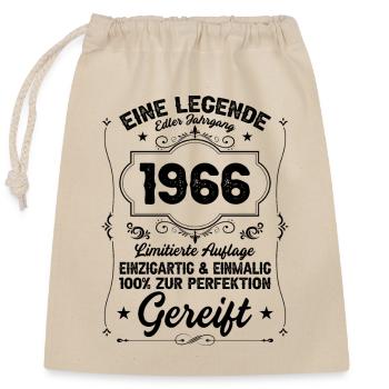 establishes 1966 - aged to perfection - Verschließbarer Geschenkbeutel aus Baumwolle (25x30cm) - Natur - Vorne