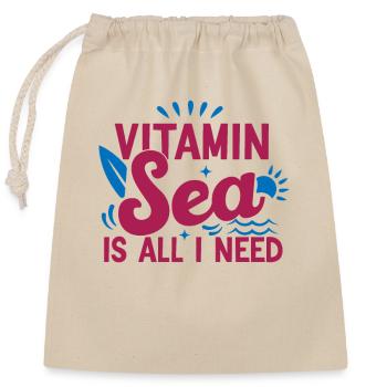 Ich brauche Vitamin Sea - Verschließbarer Geschenkbeutel aus Baumwolle (25x30cm) - Natur - Vorne