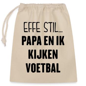 Voetbal Kijken Met Papa - Verschließbarer Geschenkbeutel aus Baumwolle (25x30cm) - Natur - Vorne