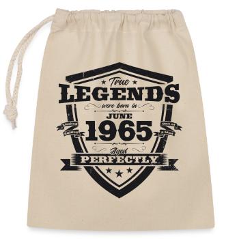 Original June 1965 Born 1965 59th Birthday 65 - Closable cotton gift bag (25x30cm) - nature - Front