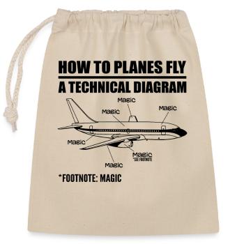 Wie Flugzeuge fliegen Lustiger Luftfahrtingenieur Pilot Airpl - Verschließbarer Geschenkbeutel aus Baumwolle (25x30cm) - Natur - Vorne
