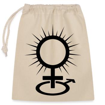 Symbole de la dominatrice et de la maîtresse - Sac cadeau en coton avec cordon (25 x 30 cm) - nature - Devant