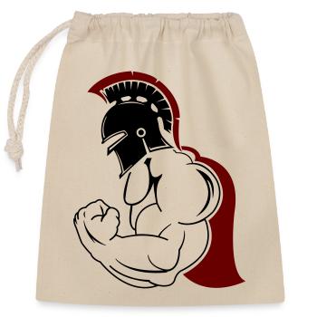strong spartan - Verschließbarer Geschenkbeutel aus Baumwolle (25x30cm) - Natur - Vorne