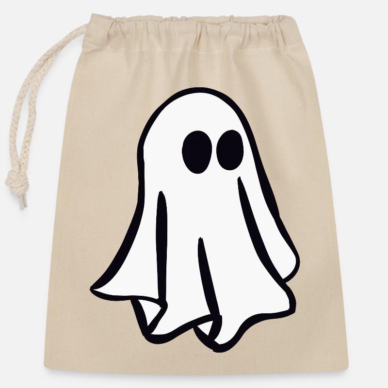 fantome - Sac cadeau en coton avec cordon (25 x 30 cm) - nature