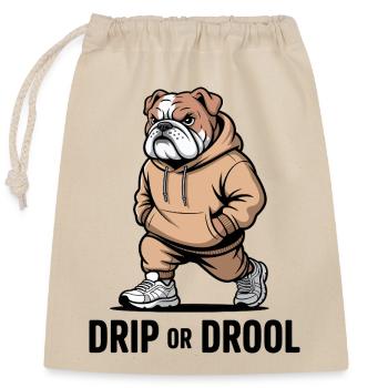 Bulldog Swagger - Closable cotton gift bag (25x30cm) - nature - Front