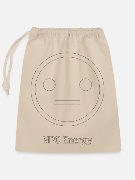 NPC ENERGY - Verschließbarer Geschenkbeutel aus Baumwolle (25x30cm) - Natur