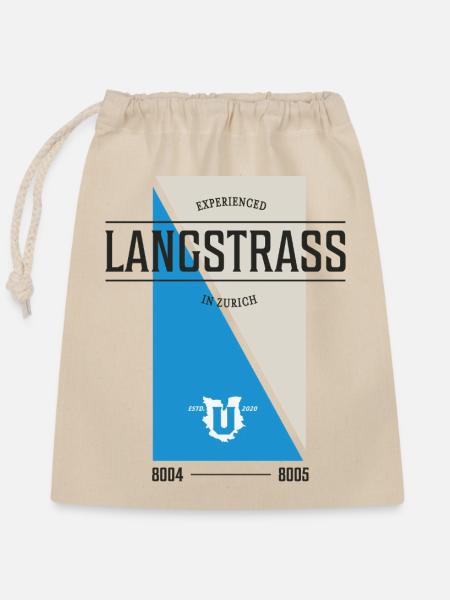 Zürich Langstrass Edition - Verschließbarer Geschenkbeutel aus Baumwolle (25x30cm) - Natur
