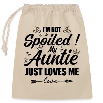 Im Not Spoiled My Auntie Just Loves Me a Team Kids - Sac cadeau en coton avec cordon (25 x 30 cm) - nature - Devant