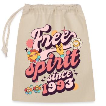 anniversaire vintage né en 1993 - Sac cadeau en coton avec cordon (25 x 30 cm) - nature - Devant