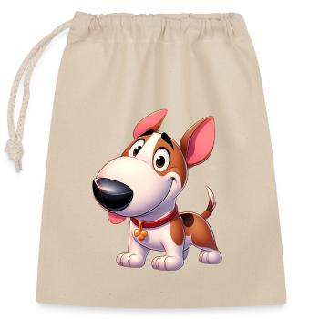 bull terrier - Closable cotton gift bag (25x30cm) - nature - Front